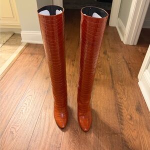 Longchamp Rich Brown Over the Knee Boots